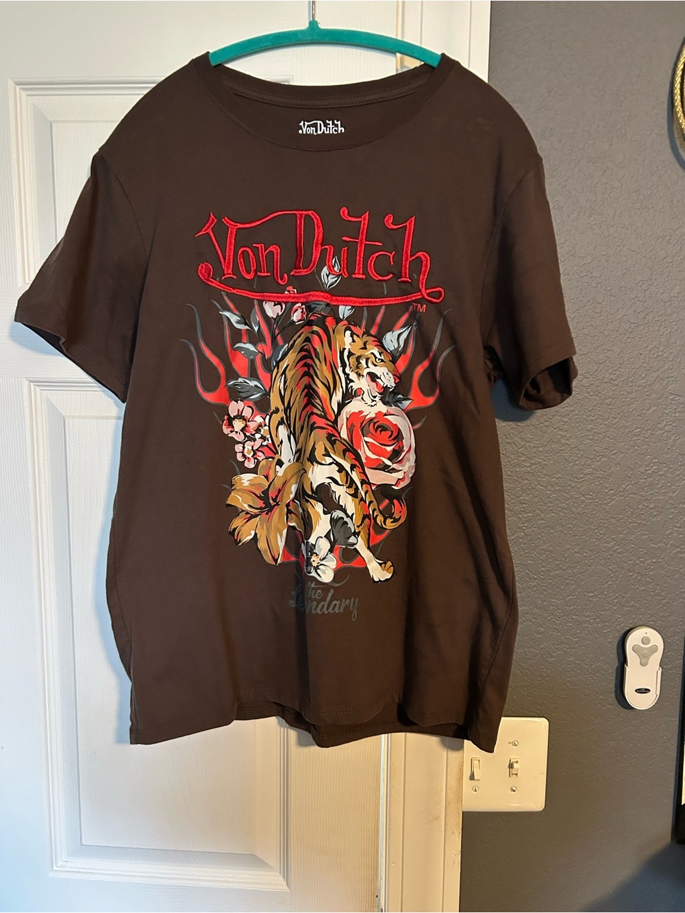 Von Dutch Brown Tee with Red Embroidered Logo